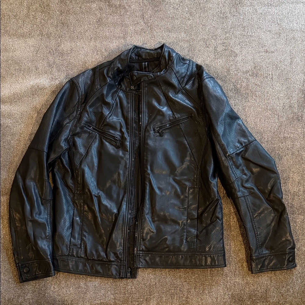 Express Men's Black Faux Leather Jacket